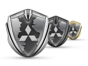 Mitsubishi Badge Self Adhesive Tuning Style Glossy Top